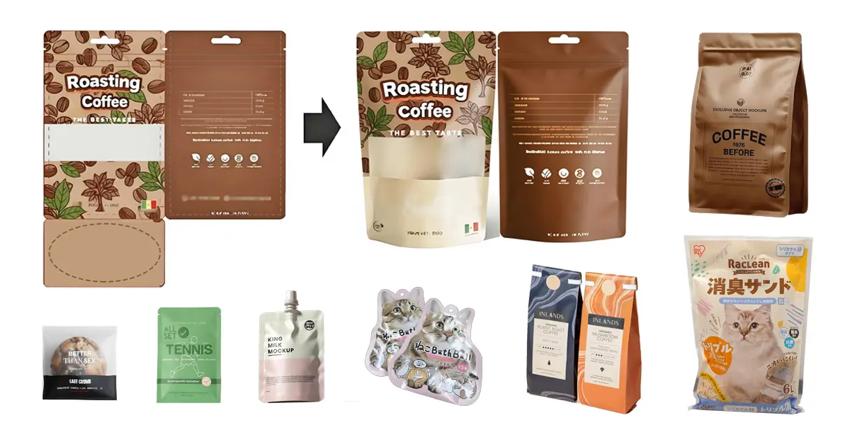 Custom eco friendly packaging bags for coffee protein powder pet food and cannabis brands